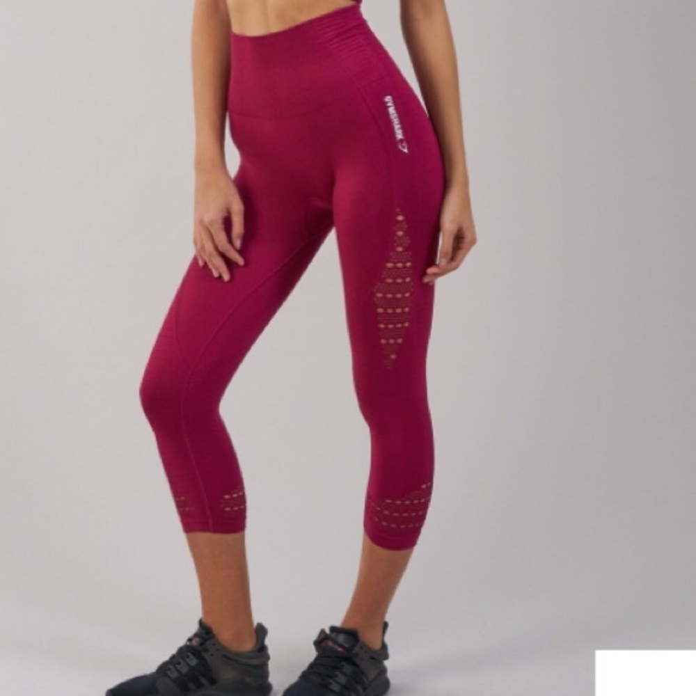 Gymshark seamless cropped leggings- beet